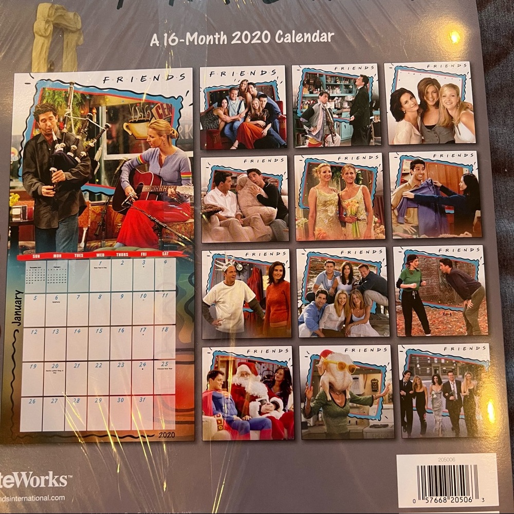 NWT Friends 2020 Calendar 90s TV Sitcom Comedy Jennifer Anniston Matthew Perry - Picture 4 of 4